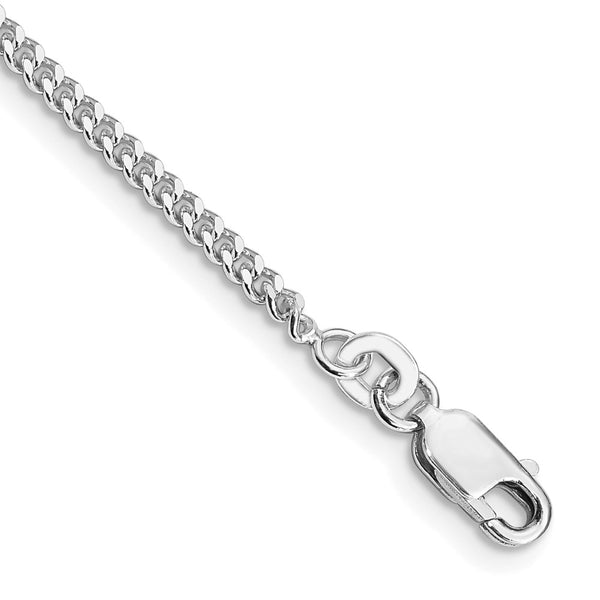 Sterling Silver Rhodium-plated 2mm Curb Chain - 7 Inches