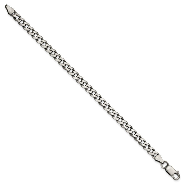 Sterling Silver Antiqued 6.0mm Curb Chain