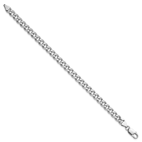 Sterling Silver Rhodium-plated 7.5mm Curb Chain