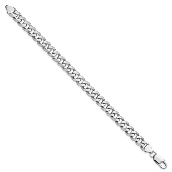 Sterling Silver Rhodium-plated 8.3mm Curb Chain - 8 inches