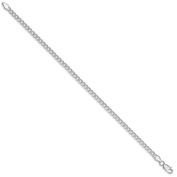 Sterling Silver Rhodium-plated 3.8mm Pav Curb Chain