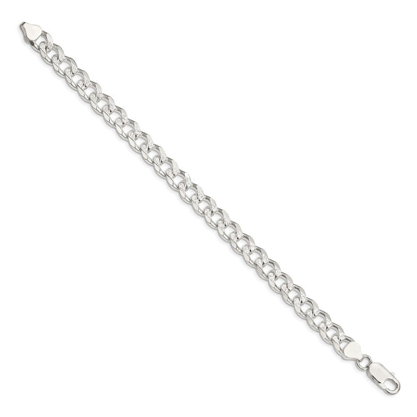 Sterling Silver 8.3mm Pav Curb Chain
