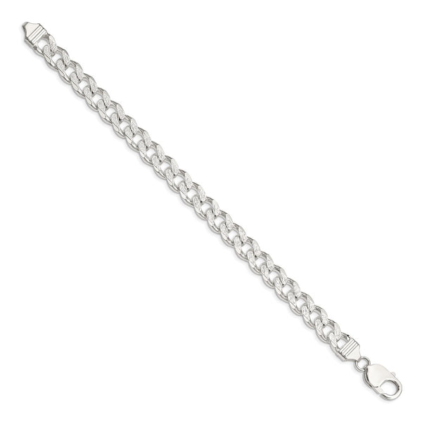 Sterling Silver 9.3mm Pav Curb Chain