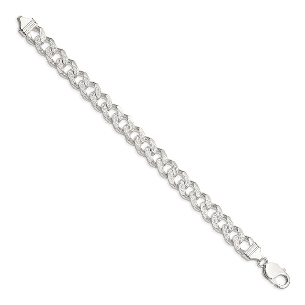 Sterling Silver 11.0mm Pav Curb Chain