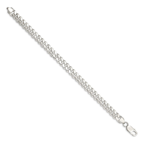 Sterling Silver Rhodium-plated 7.0mm Polished Domed Curb Chain