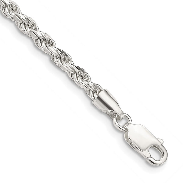 Sterling Silver 3.2mm Diamond-cut Rope Chain