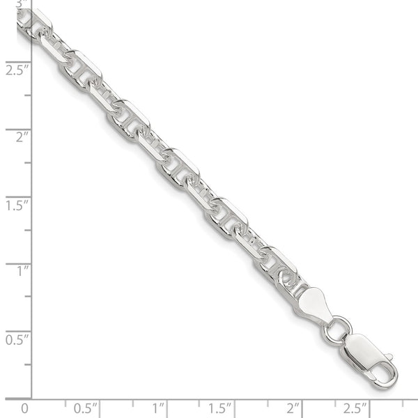 Sterling Silver Polished and D/C 5.5mm Mariner Link Chain - 8 inches