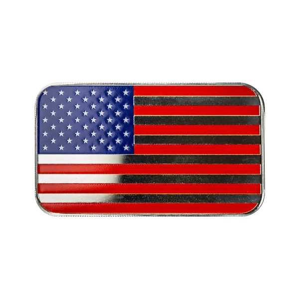 USA Flag 1 oz Silver Color Bar