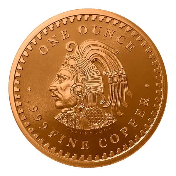 1 OZ COPPER ROUND AZTEC CALENDAR - Reverse
