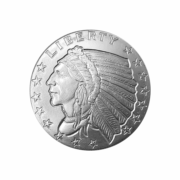 Golden State Mint 1/4 oz .999 fine silver round featuring Native American Indian Head design with LIBERTY inscription and surrounding stars.