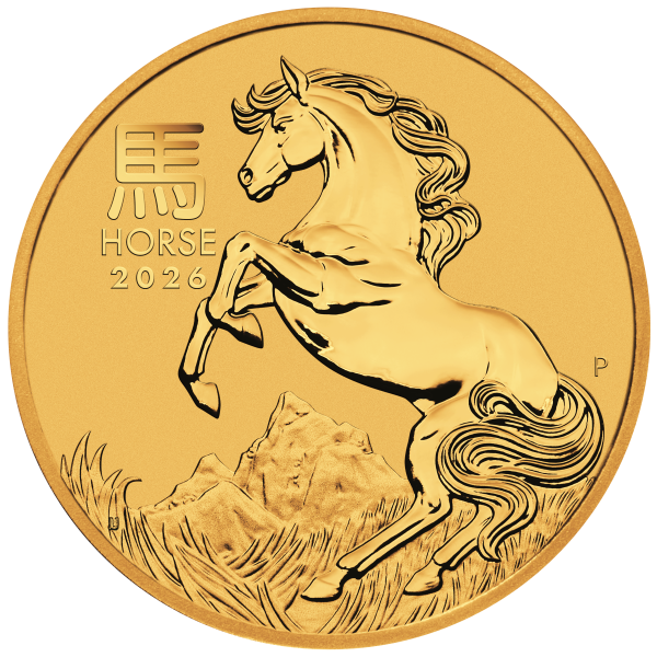 2026 1/20 OZ PERTH MINT GOLD HORSE (LUNAR SERIES) - Obverse