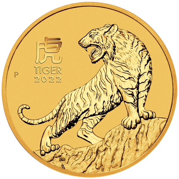 2022 1/10 OZ PERTH MINT GOLD TIGER - Obverse