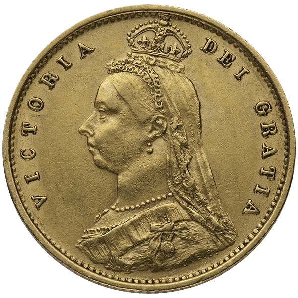 1/2 ENGLISH GOLD SOVEREIGN - Obverse