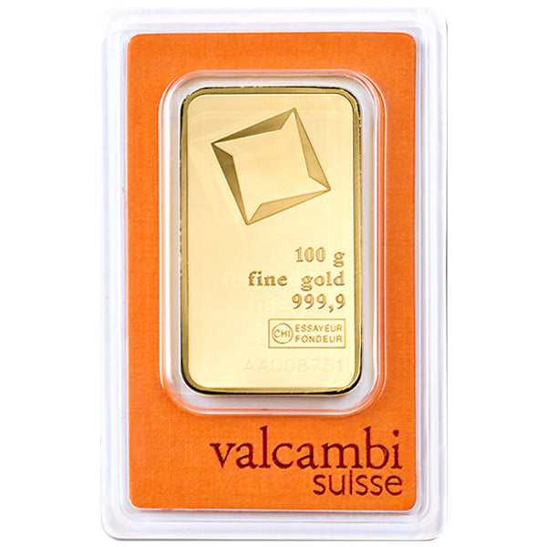 100 GRAM GOLD BAR VALCAMBI - Obverse
