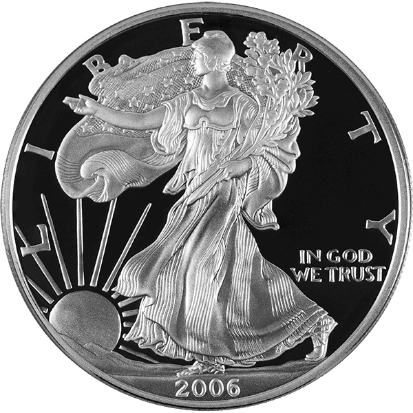 1 OZ AMERICAN SILVER EAGLE PROOF WITH ORIGINAL BOX AND PAPERS - Reverse