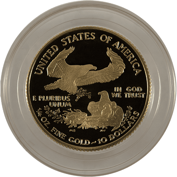 1/4 OZ AMERICAN GOLD EAGLE PROOF (CAPS OR SLABS) - Reverse