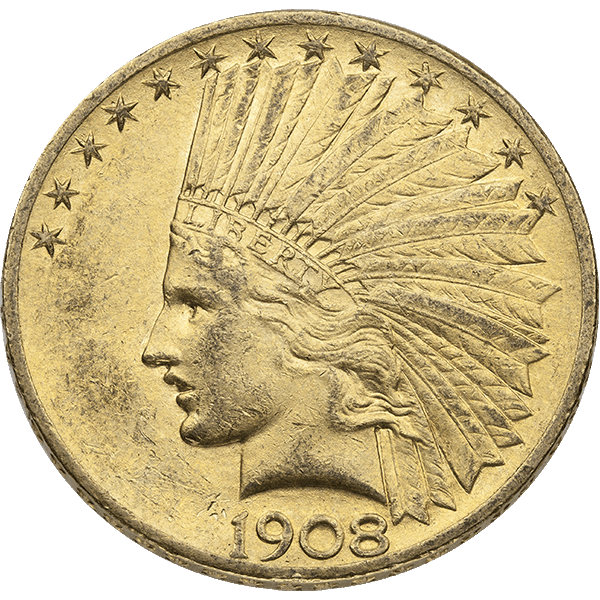 $10 U.S. GOLD INDIAN AU - Obverse