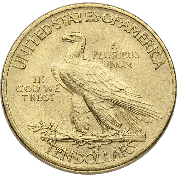 $10 U.S. GOLD INDIAN BU - Reverse