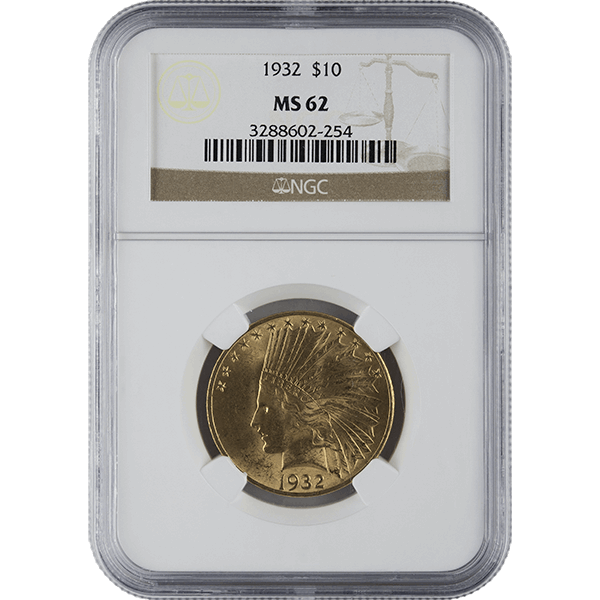 $10 U.S. GOLD INDIAN NGC62 - Obverse