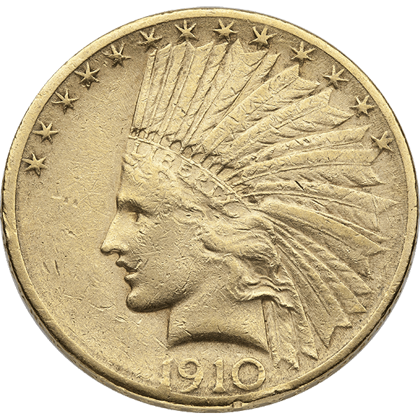 $10 U.S. GOLD INDIAN VF - Obverse