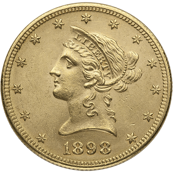 $10 U.S. GOLD LIBERTY AU - Obverse