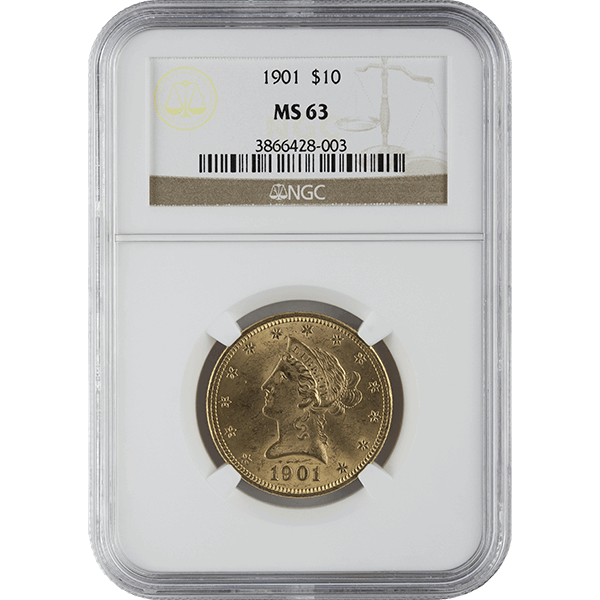 $10 LIBERTY U.S. GOLD NGC-63 - Obverse