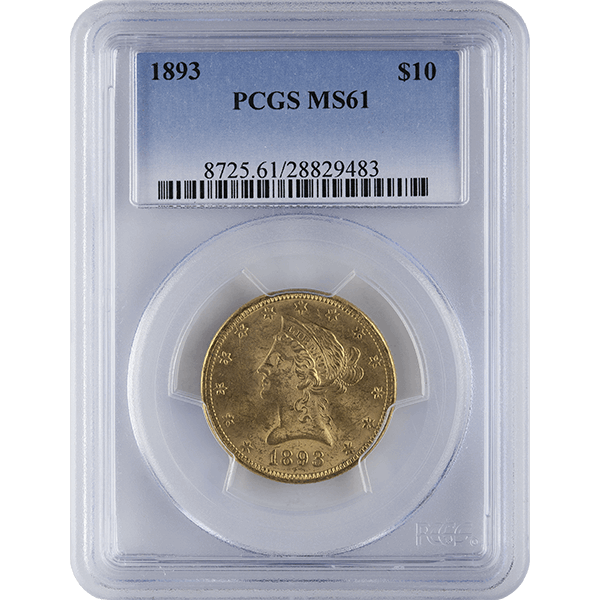 $10 LIBERTY U.S. GOLD PCGS-61 - Obverse