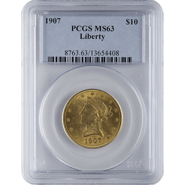 $10 U.S. GOLD LIBERTY PCGS63 - Obverse