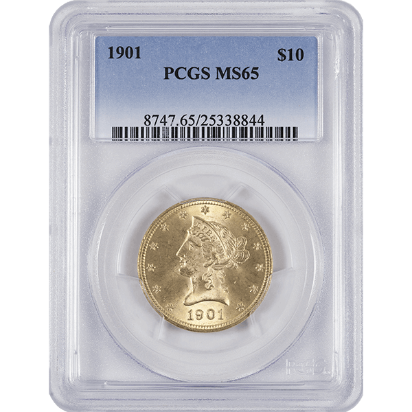 $10 U.S. GOLD LIBERTY PCGS65 - Obverse