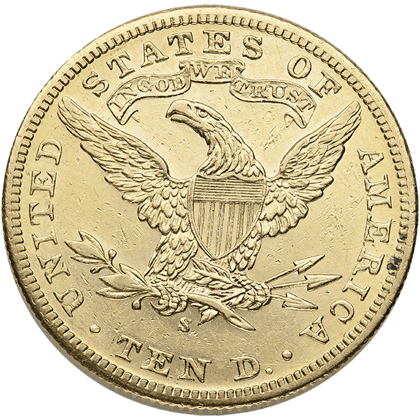 $10 U.S. GOLD LIBERTY XF - Reverse