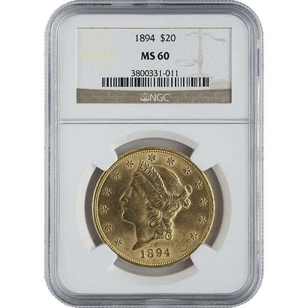 $20 U.S. GOLD LIBERTY NGC60 - Obverse
