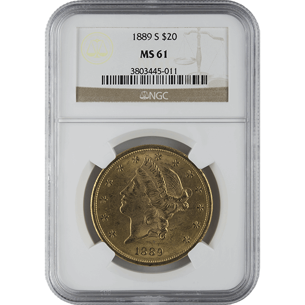 $20 U.S. GOLD LIBERTY NGC61 - Obverse
