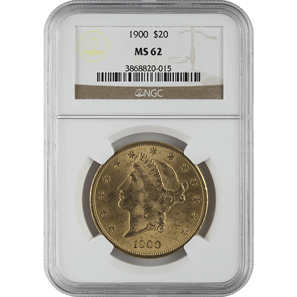 $20 U.S. GOLD LIBERTY NGC62 - Obverse