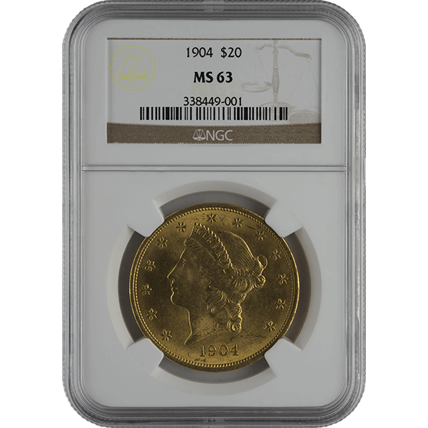 $20 U.S. GOLD LIBERTY NGC63 - Obverse