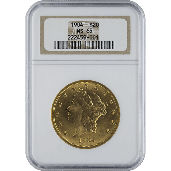 $20 U.S. GOLD LIBERTY NGC65 - Obverse