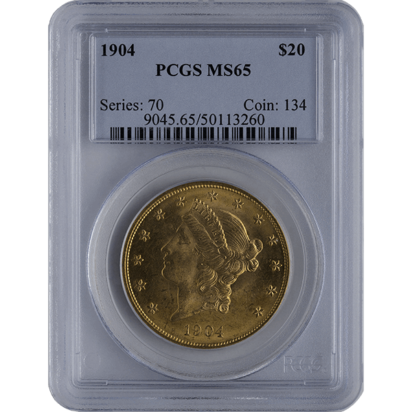 $20 U.S. GOLD LIBERTY PCGS65 - Obverse