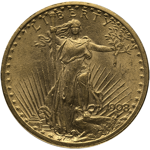 $20 U.S. GOLD SAINT AU - Obverse