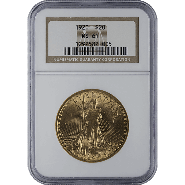 $20 U.S. GOLD SAINT NGC61 - Obverse