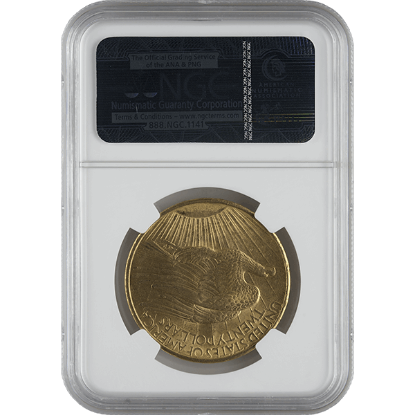 $20 U.S. GOLD SAINT NGC 62 NO MOTTO - Reverse
