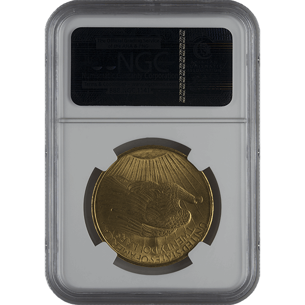 $20 U.S. GOLD SAINT NGC65 NO MOTTO - Reverse
