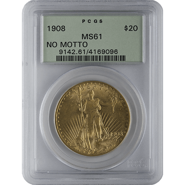 $20 U.S. GOLD SAINT PCGS61 - Obverse
