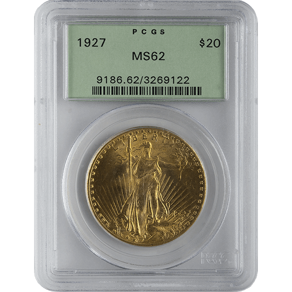 $20 U.S. GOLD SAINT PCGS62 - Obverse