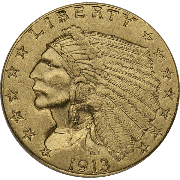 $2.5 U.S GOLD INDIAN AU - Obverse