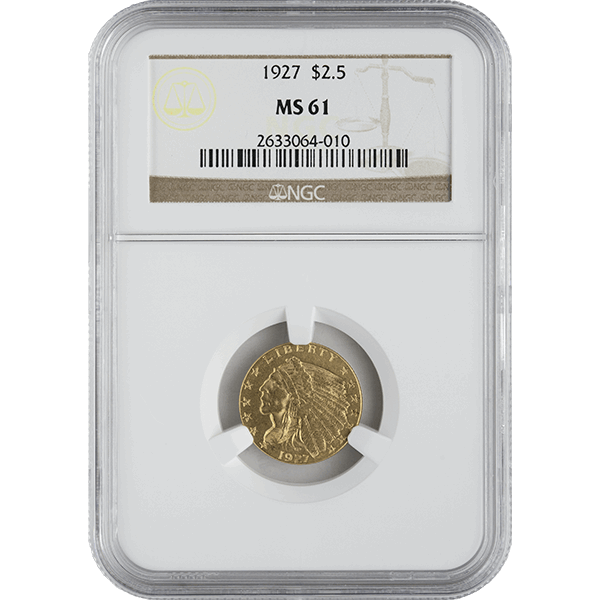 $2.5 U.S. GOLD INDIAN NGC61 - Obverse