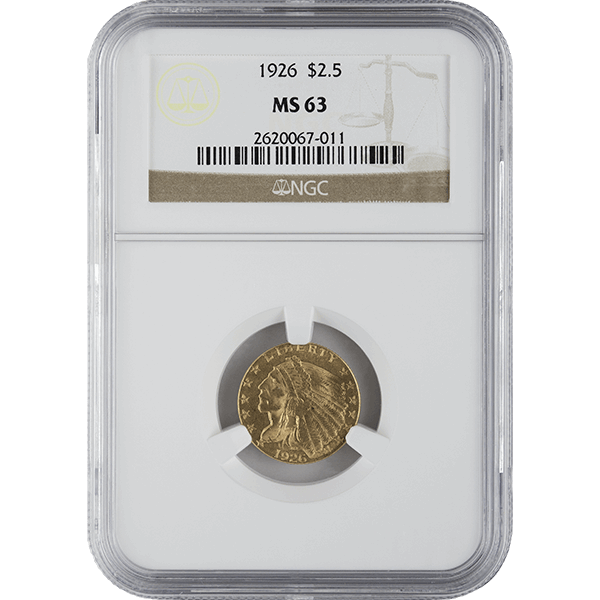 $2.5 U.S. GOLD INDIAN NGC63 - Obverse