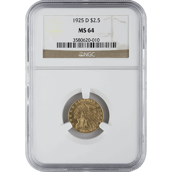$2.5 U.S. GOLD INDIAN NGC64 - Obverse