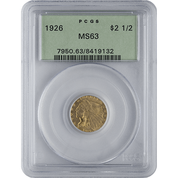 $2.5 U.S. GOLD INDIAN PCGS63 - Obverse