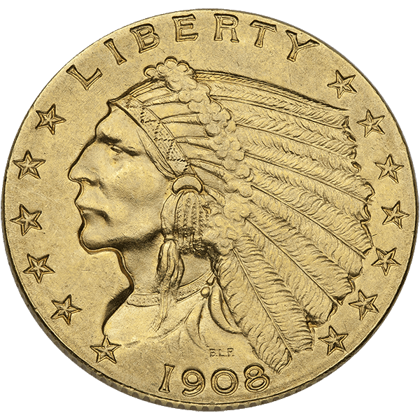 $2.5 U.S. GOLD INDIAN XF - Obverse