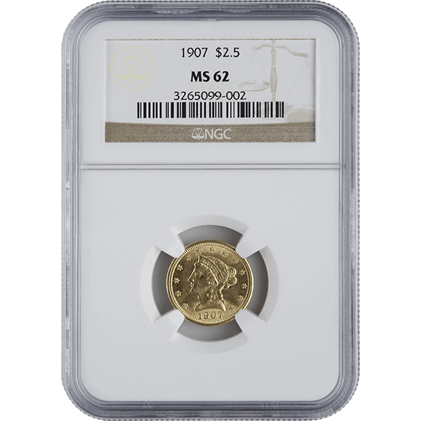 $2.5 U.S. GOLD LIBERTY NGC62 - Obverse