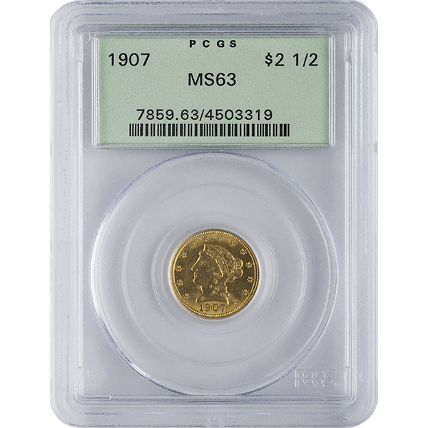 $2.5 U.S. GOLD LIBERTY PCGS63 - Obverse